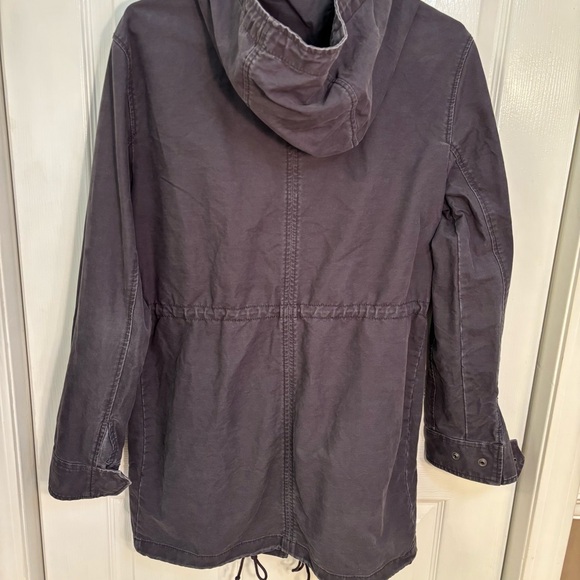 Abercrombie & Fitch Womens Utility Jacket Hooded, Sz XS, Charcoal Gray, Full Zip - Picture 3 of 16
